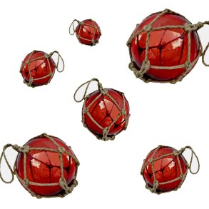 Fishing balls - Red - 6 pcs. from 5 to 17 cm
