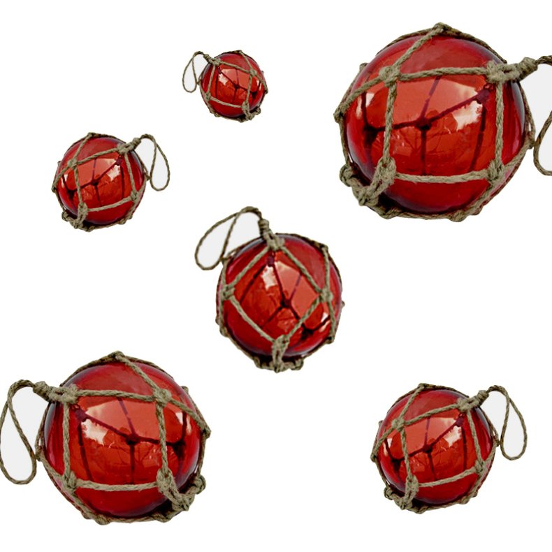 Fishing balls - Red - 6 pcs. from 5 to 17 cm