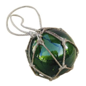 Glass float - green -  7 cm 