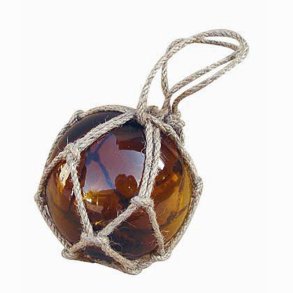 Glass float - amber -  7 cm 
