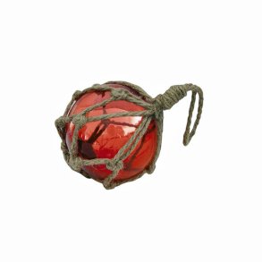 Glass float - red -  7 cm 
