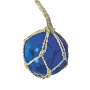 Glass float - blue -  10 cm  