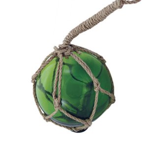 Glass float - green -  10 cm  