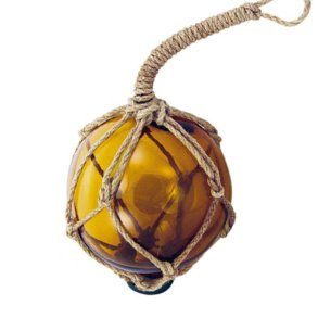 Glass float - amber -  10 cm  