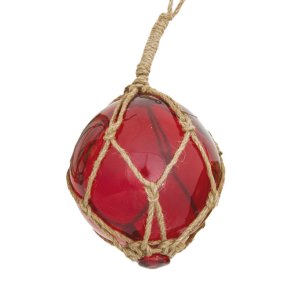 Glass float - red -  10 cm  