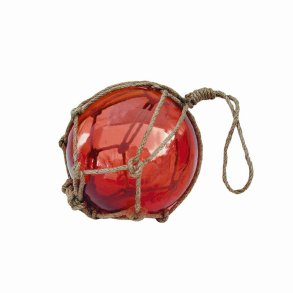 Glass float - red -  12.5 cm 