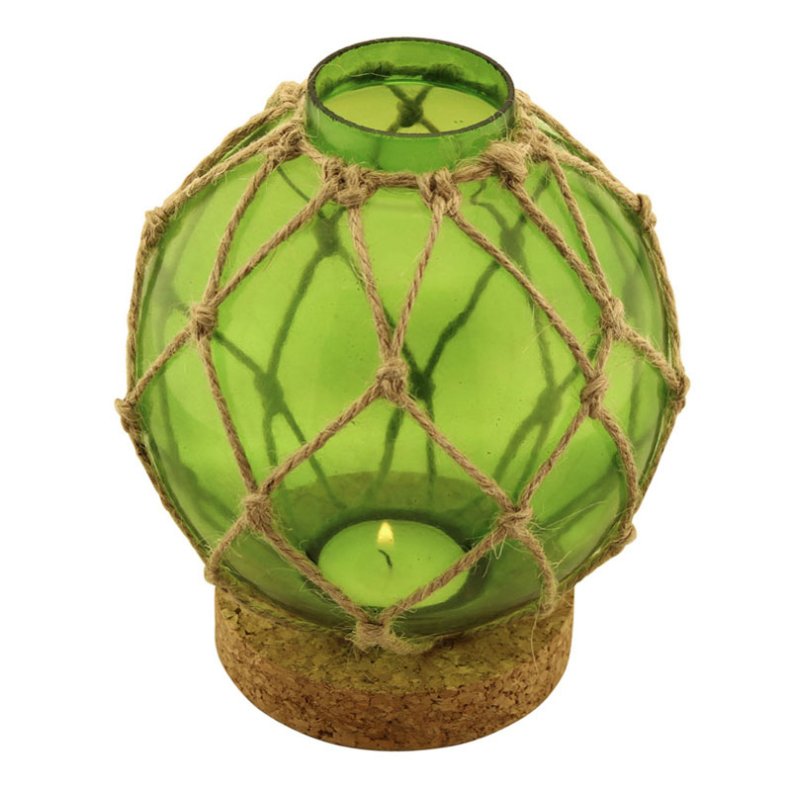 Glass float - Teelight glass green -  13 cm 