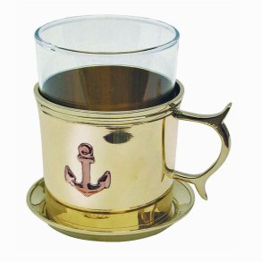 Grog Glass - with brass holder - 9,5 cm 