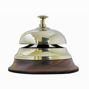 Reception bell - 13  - brass and wood