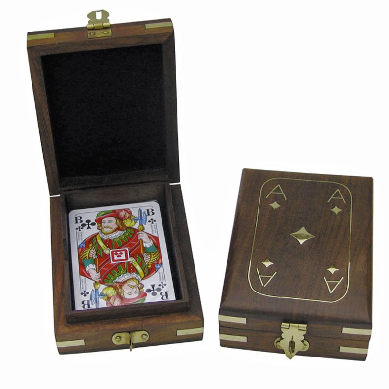 Card game single - in wooden box   