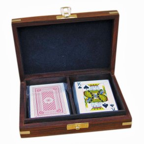 Card game double - in wooden box   