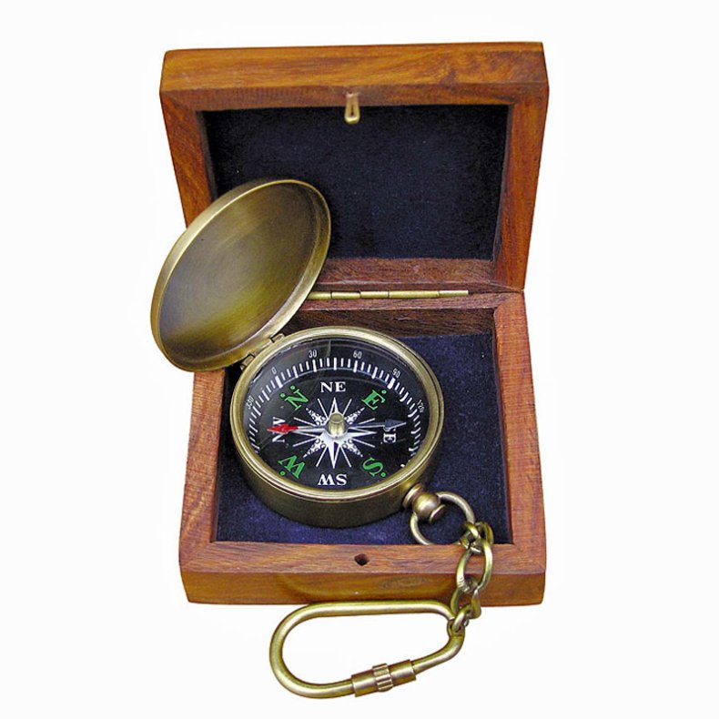 Nglering i ske-Kompas messing 4,5 cm 