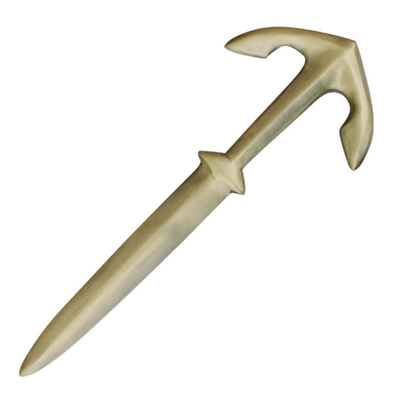 Papperskniv - Ankare antik m&auml;ssing - 19,5 cm