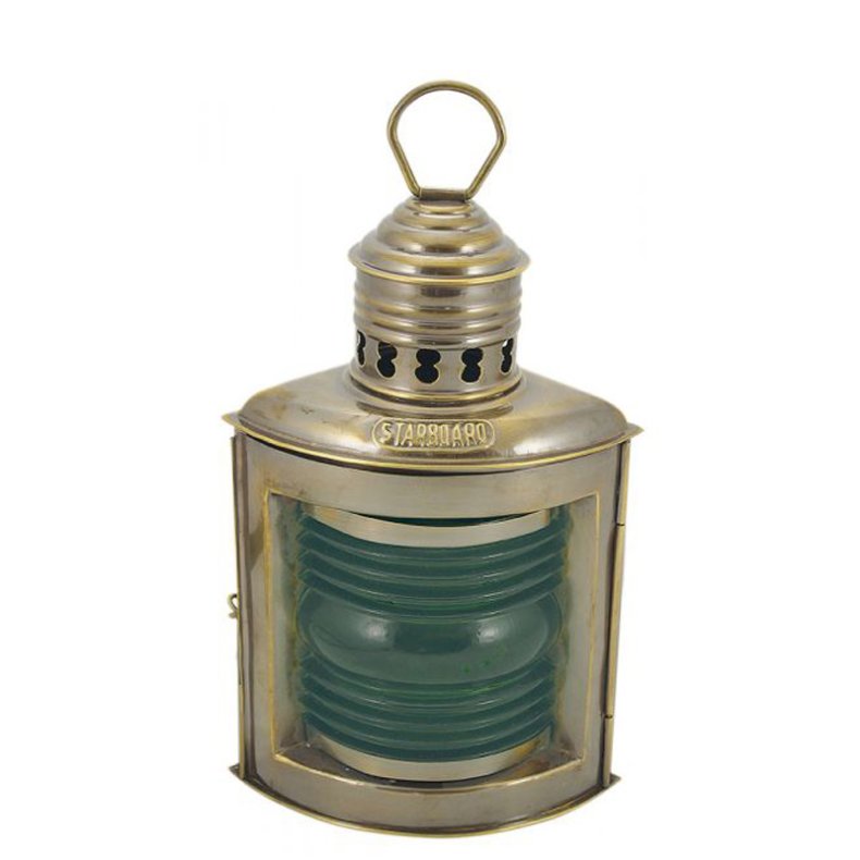 B/S Styrbordslampe-antik messing 23 cm  