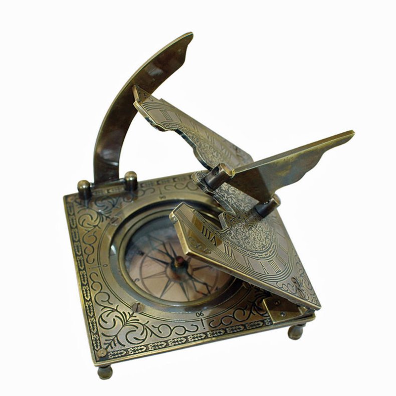 Solur med kompas -8 x 8 x 9/3,5  cm  
