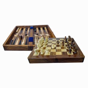 Chess and Backgammon - handmade in wooden box
