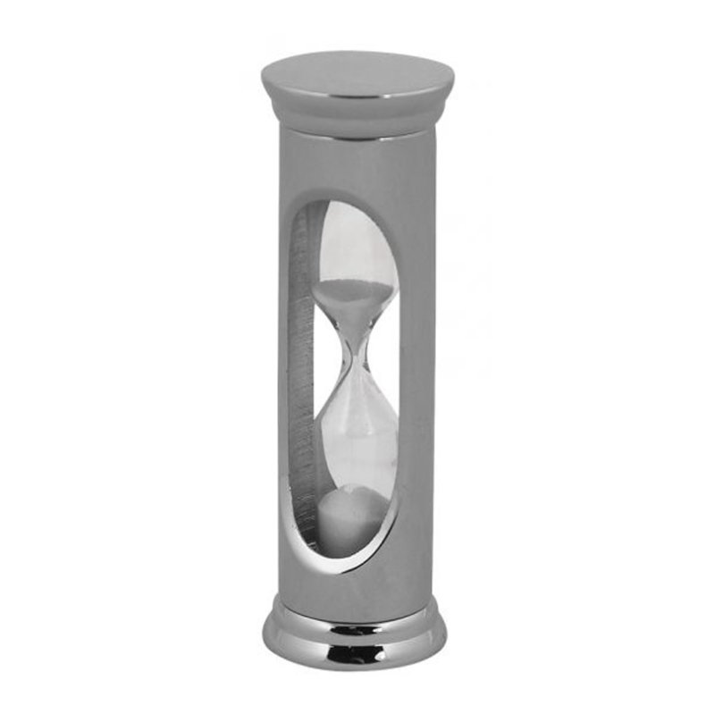 Hourglass 3 min - H 9 cm - chromed brass