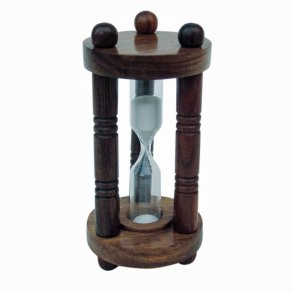 Hourglass 3 min - H 10,5 cm - wood