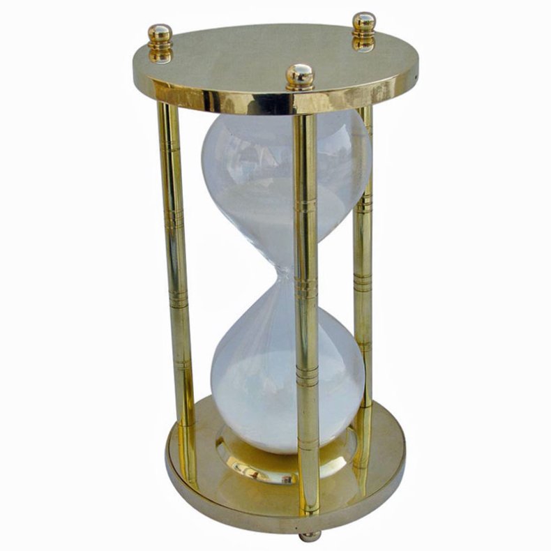Hourglass 60 min - H 22 cm - brass