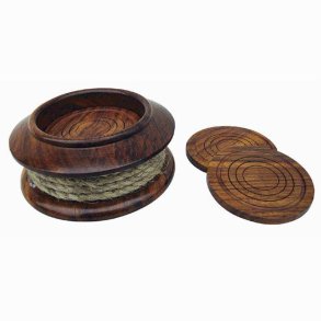 Coasters 8 cm  with rope stand