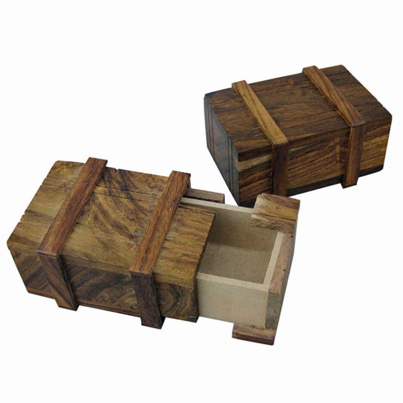 Trbox - hemlig lda - 7 x 5 x 3 cm  
