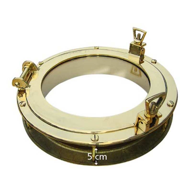Porthole - polished brass - 30 cm for built-in
