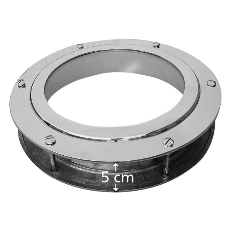 Bullauge - Messing vernickelt - 30 cm fr Unterputzmontage