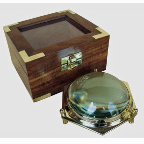 Magnifying glass - dome -  10 cm in wooden box