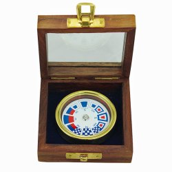 Compass in wooden box - 5,5 cm 