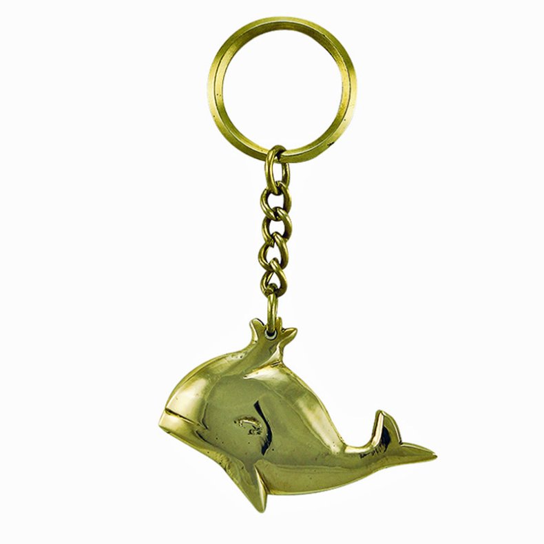 Keychain -Whale brass 