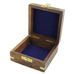 Wooden box with lid - 10 x 10 x 5 cm 