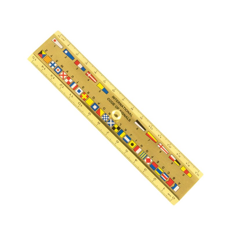 Ruler - Brass with signal flag 16 cm