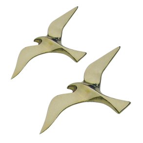 Seagulls - 2 pcs - brass - 30+35 cm
