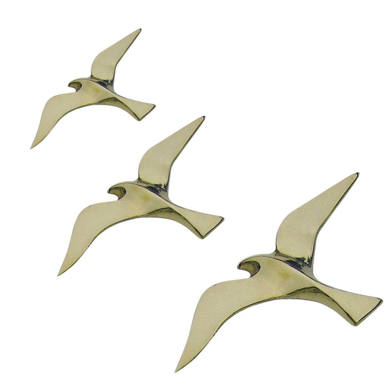 Seagulls - 3 pcs - brass - 15+20+25 cm