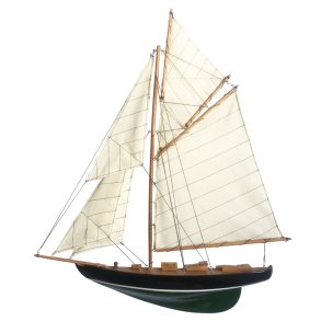 Half hull Sailing boat - L 56 x H 62 - black and green
