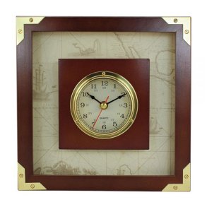 Uhr � Messing und Mahagoni