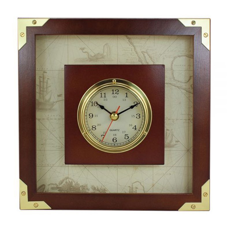 Uhr � Messing und Mahagoni