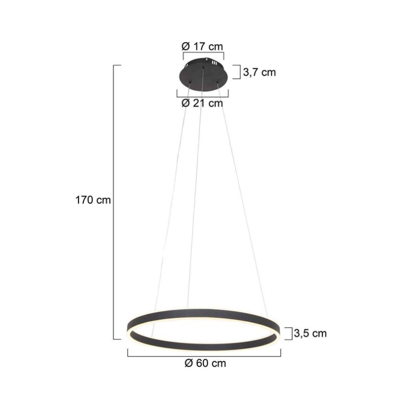 RINGLUX - pendel sort - 60 cm �