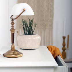 ANCILLA - antique brass - white - H 42 cm