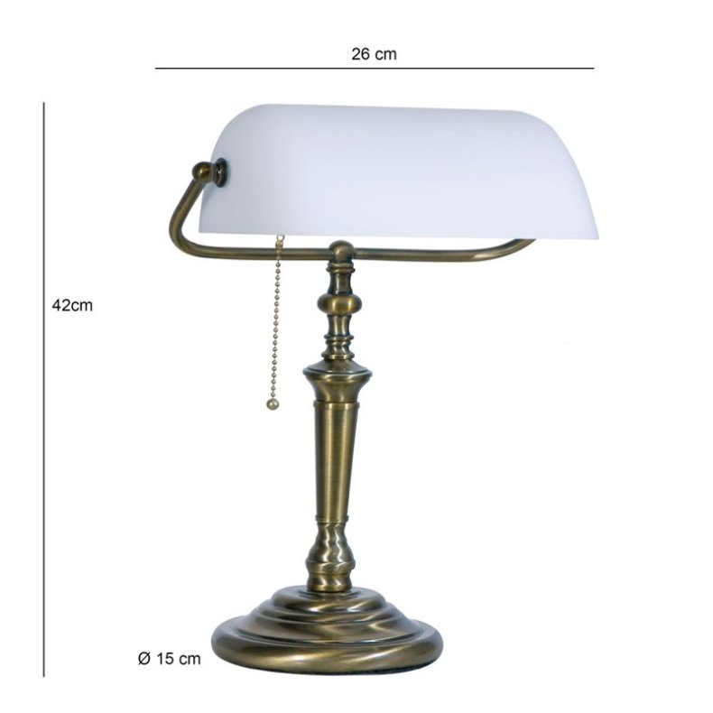 ANCILLA - antique brass - white - H 42 cm