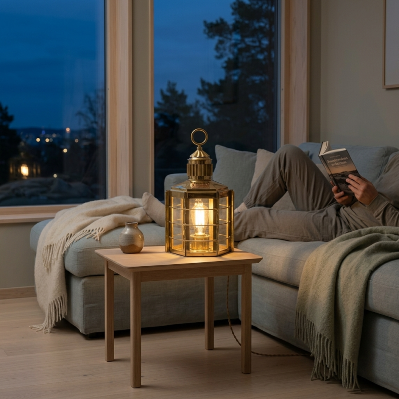 CLIPPER LAMPE-poleret messing -h�jde 33 cm 