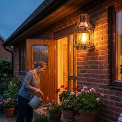 ANKERLAMPE-poleret kobber-24 cm 