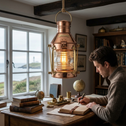 Anchor lamp - polished copper - 32 cm 