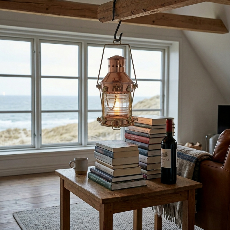 Anchor lamp - polished copper - 24 cm 