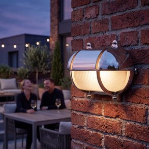 SKOTTLAMPA oval - 21 cm - IP54 F�rkromad m�ssing