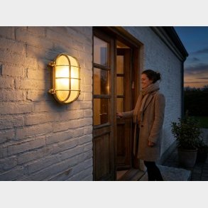 SKOTLAMPE oval-17,5 cm-IP54 Messing 
