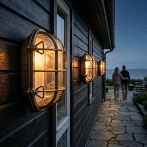 BULKHEAD LAMP oval - 22.5 - IP44 Brass  