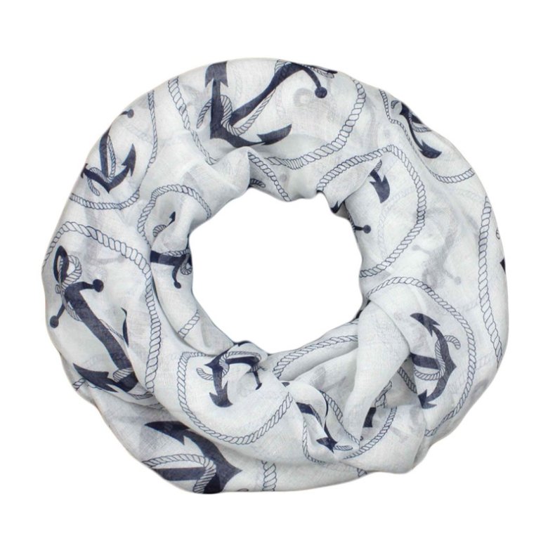 Schal Anker und Tau  -Loop - Wei