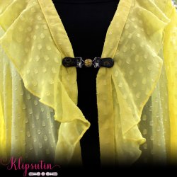 Klipsutin Sol-Guld-gul med sort-gule klips