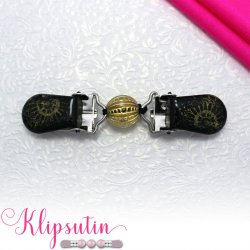 Klipsutin Sol-Guld-gul med sort-gule klips